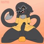  2018 anal anal_penetration animated anthro balls black_fur black_nose clothed clothing crossdressing digital_drawing_(artwork) digital_media_(artwork) dildo erection feline fur girly hair humanoid_penis loop male mammal masturbation open_mouth panther penetration penis rook_(greyrook) sex_toy simple_background solo tongue whygena 
