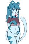 anthro belly blue_body blue_eyes blue_fur couldbecheese erection felid feline fur genitals hair hi_res holidays long_hair male mammal penis rexie_(couldbecheese) solo thighs_together valentine&#039;s_day valentine&#039;s_day_card