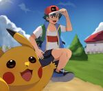  ash_ketchum highres pallet_town pikachu pokemon pokemon_(anime) usohajii 