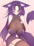  1girl animal_ear_fluff animal_ears awful_queen_(vtuber) bad_source blush breasts fox_ears fox_girl fox_tail haharii heterochromia highres indie_virtual_youtuber large_breasts long_hair looking_at_viewer monster_girl purple_hair solo tail virtual_youtuber 
