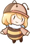  akai_haato baseball_cap bee_costume blonde_hair blush brown_hat chibi chibi_only closed_mouth commentary english_commentary fake_antennae fur_collar hat hololive hololive_english insect_wings long_sleeves moon_ldl official_alternate_costume short_hair simple_background smile transparent_background virtual_youtuber watson_amelia wings |_| 