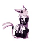  2018 blush bow clothed clothing conditional_dnp crossdressing eeveelution espeon forked_tail fur gem ghostierplume invalid_tag looking_at_viewer maid_uniform male nintendo pok&eacute;mon pok&eacute;mon_(species) pose presenting purple_eyes purple_fur raizan_the_espeon ribbons seductive solo uniform video_games 