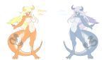  anthro breasts dragon duo erzabloodred feathered_wings feathers featureless_breasts featureless_crotch female hair long_hair nude wings 
