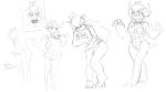  2018 3_toes 4_fingers anthro barefoot black_and_white blush breasts clothed clothing collar crown curved_horn dress featureless_breasts female hair human human_to_anthro koopa mammal maneko mario_bros monochrome nintendo nude princess_koopa princess_peach pussy scalie sequence small_tail solo spiked_collar spikes surprise toes torn_clothing transformation video_games 