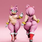 amy_rose anthro big_butt butt eulipotyphlan female genitals green_eyes hedgehog hi_res humanoid mammal muscular muscular_anthro muscular_female nude pink_body pussy sega solo sonic_the_hedgehog sonic_the_hedgehog_(series) tail vulkyasha