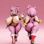 amy_rose anthro big_breasts big_butt boots breasts butt clothing eulipotyphlan female footwear hair hedgehog hi_res humanoid mammal muscular muscular_anthro muscular_female nude pink_body pink_hair sega sonic_the_hedgehog_(series) thick_thighs vulkyasha