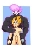 abs animated_skeleton arthur_(mystery_skulls) balls beard big_dom_small_sub big_muscles big_nipples black_body blonde_hair bone chicoazulito death dominant dominant_humanoid dominant_male duo erection facial_hair genitals ghost hair hi_res holding_partner human human_on_humanoid humanoid interspecies larger_humanoid larger_male lewis_the_skeleton male male/male mammal muscular muscular_humanoid muscular_male mystery_skulls necrophilia nipples nude penis pink_hair sideburns size_difference skeleton smaller_human smaller_male spirit submissive submissive_human submissive_male undead
