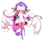  1girl ark_order behemoth_(ark_order) blonde_hair character_doll full_body gradient_hair gradient_legwear hat hood hoodie horns leviathan_(ark_order) long_hair long_sleeves low-tied_long_hair multicolored_hair official_art pink_eyes pink_hair pink_thighhighs purple_hair purple_thighhighs shanyao_jiang_tororo solo streaked_hair tachi-e thighhighs transparent_background two_side_up very_long_hair white_hoodie 