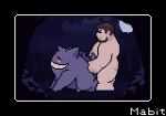  2018 anal anal_penetration animal_genitalia animated anthro balls belly cum cum_in_ass cum_inside cumshot digital_media_(artwork) duo ejaculation erection eyes_closed gengar hair human humanoid_penis interspecies mabit male male/male mammal nintendo no_sound nude open_mouth orgasm overweight penetration penis pixel_(artwork) pixel_animation pok&eacute;mon pok&eacute;mon_(species) pok&eacute;philia pokebreeder_(mabit) sex smile tongue tongue_out video_games 