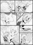  anthro canine clothing comic english_text female feral macro male mammal monochrome s2-freak text wolf 