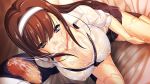  after_fellatio breasts cum cum_in_mouth cum_on_body cum_on_breasts cum_on_lower_body cum_on_upper_body food huge_breasts long_hair mizoro_tadashi shinyuu_ga_kizukanu_uchi_ni_kanojo_o_netoru_boku waffle 