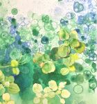  blue_background clover flower no_humans object_focus original painting_(medium) plant realistic shell still_life traditional_media watercolor_(medium) yu_grassbird 