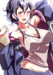  1girl absurdres aged_up alternate_breast_size bare_shoulders black_hair breasts fire_emblem fire_emblem_awakening highres hood hood_down hooded_robe large_breasts looking_at_viewer morgan_(female)_(fire_emblem) morgan_(fire_emblem) open_mouth purple_eyes robe solo to_(tototo_tk) upper_body 