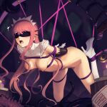  1girl arms_behind_back blindfold blush breasts cad_(caddo) fate/grand_order fate_(series) highres long_hair medb_(fate) medium_breasts nipples open_mouth pink_hair restrained rope solo tentacles tiara 