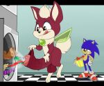  annoyed anthro appliance balls big_penis blue_body blue_fur chip_(sonic) clothing cock_vore digital_media_(artwork) disgust duo enookie eulipotyphlan footwear foreskin foreskin_play foreskin_pull fur gaping gaping_urethra genitals gloves green_wings hair handwear hedgehog hi_res huge_penis humanoid_genitalia humanoid_penis hyper hyper_genitalia hyper_penis laundromat laundry_machine male mammal object_vore penile penis public red_body red_fur sega sonic_the_hedgehog sonic_the_hedgehog_(series) sonic_unleashed tongue urethra vacuum_penis vore washing_machine wings 