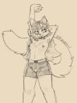  anthro boxer_briefs boxer_briefs_only cheek_tuft clothed clothing facial_tuft felid feline female fluffy fluffy_tail gynomorph hi_res intersex mammal solo_focus tail temmie_(temora) temora topless trans_(lore) trans_woman_(lore) tuft underwear underwear_only 