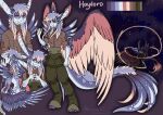  absurd_res anthro clothed clothing digital_media_(artwork) dragon english_text fur hair hi_res looking_at_viewer male mythological_creature mythological_scalie mythology open_mouth piercing rinkamo scalie signature simple_background smile solo tail text tired wings wolfennecus(world) 
