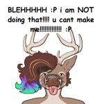 2022 aliasing anthro antlers aseprite_(artwork) black_text brown_body brown_fur brown_hair brown_nose bust_portrait comic_sans deer digital_drawing_(artwork) digital_media_(artwork) dyyrlysh ears_back english_text fur hair hi_res highlights_(coloring) horn kristoffer_everglade looking_at_viewer male mammal meme multicolored_highlights new_world_deer pink_tongue pivoted_ears portrait simple_background solo tan_antlers tan_body tan_fur text tongue tongue_out whiskers white-tailed_deer white_background