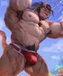  abs absurd_res anthro biceps clothing felid fur hi_res lion male mammal muscular muscular_anthro muscular_male nipples pantherine pecs physen solo underwear vein veiny_muscles 