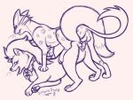  2018 anus balls canine erection feline female feral fur insaneproxy_(artist) liepard male mammal ninetales nintendo nude open_mouth penetration penis pok&eacute;mon pok&eacute;mon_(species) pussy simple_background sketch video_games 