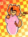 2024 anthro bottomwear canid canine canis ceeytin clothing curled_tail digital_media_(artwork) domestic_dog female fur hair hand_on_hip hi_res hoodie koki_(ceeytin) looking_at_viewer mammal multicolored_body multicolored_fur orange_background orange_body orange_fur orange_hair pants simple_background spitz tail topwear two_tone_body two_tone_fur underwear