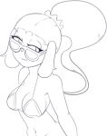  anthro bedroom_eyes bhloopy bikini breasts canine cleavage clothed clothing dofus eyewear female freckles half-closed_eyes looking_aside lou mammal monochrome navel ouginak pose seductive smile solo standing sunglasses swimsuit under_boob wakfu 