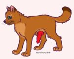  2018 blur_(disambiguation) canine dog erection feral fur insaneproxy_(artist) male mammal nude penis simple_background sketch solo 