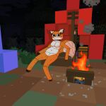  absurd_res anthro canid canine female fox fox_(minecraft) hi_res mammal microsoft minecraft minecraft_background minecraft_block mojang nude solo the_breathing_lad xbox_game_studios 
