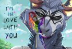  absurd_res beastars hi_res invalid_tag legoshi_(beastars) lgbt_pride lgbt_pride_month paint painted_claws painting portrait pride_color_accessory pride_color_flag pride_colors sketchotterly solo solo_focus solo_in_panel ych ych_(character) your_character_here yourcharactershere 