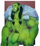  absurd_res balls biceps blizzard_entertainment fangs foreskin genitals green_body green_skin hi_res humanoid humanoid_pointy_ears leelikessmut male muscular muscular_humanoid muscular_male nipples orc pecs penis solo teeth thrall_(warcraft) vein veiny_penis warcraft 