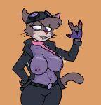  2024 4_fingers anthro areola armor arms_bent barbell_piercing belly_tuft belt belt_buckle big_areola big_breasts big_eyes big_iris big_nipples biped black_armor black_belt black_bottomwear black_claws black_clothing black_eyebrows black_headgear black_helmet black_jacket black_pants black_topwear black_whiskers blind_eye bottomwear breasts brown_body brown_ears brown_fur brown_tail buckle cheek_tuft claws clothed clothed_anthro clothed_female clothing countershade_face countershade_fur countershade_neck countershade_torso countershading dark_armor dark_belt dark_bottomwear dark_claws dark_clothing dark_ears dark_eyebrows dark_headgear dark_helmet dark_jacket dark_pants dark_tail dark_topwear dark_whiskers digital_drawing_(artwork) digital_media_(artwork) domestic_cat elderly_anthro elderly_female eyebrows eyelashes eyewear eyewear_on_head facial_tuft fangs felid feline felis female finger_claws fingerless_gloves fingers front_view fully_clothed fully_clothed_anthro fully_clothed_female fur fur_tuft gesture glistening glistening_areola gloves goggles goggles_on_head grin grinning_at_viewer hand_gesture hand_on_hip hand_on_own_hip handwear head_tuft headgear helmet hi_res humanoid_hands ily_sign iris jacket legs_together light_areola light_body light_clothing light_fingerless_gloves light_fur light_gloves light_handwear light_inner_ear light_nipples light_nose light_pawpads light_scarf looking_aside mammal mature_anthro mature_female maxine_(ajmarekart) monotone_background monotone_bottomwear monotone_clothing monotone_fingerless_gloves monotone_gloves monotone_handwear monotone_jacket monotone_pants monotone_scarf monotone_shirt monotone_tail monotone_topwear motion_lines motion_outline multicolored_body multicolored_fur murphy_and_mitzi narrowed_eyes navel nipple_piercing nipples no_pupils notched_ear old open_clothing open_jacket open_topwear pants pawpads piercing pink_areola pink_inner_ear pink_nipples pink_scarf portrait prick_ears purple_clothing purple_eyes purple_fingerless_gloves purple_gloves purple_handwear purple_shirt purple_topwear red_nose red_pawpads scarf shirt simple_background smile smiling_at_viewer solo standing stupidgnoll tail tan_background teeth thick_thighs thin_eyebrows three-quarter_portrait topwear translucent translucent_clothing translucent_shirt translucent_topwear tuft two_tone_body two_tone_fur whiskers white_body white_breasts white_countershading white_fur 