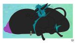  2024 3_toes 4_ears 4_fingers absurd_res anthro areola avali avian beverage big_breasts big_butt big_ears big_nipples black_body black_breasts black_butt black_claws black_feathers black_feet black_sclera black_tail blue_background blue_body blue_eyes blue_feathers blue_hair border breasts bust_energy_drink butt claws energy_drink feather_hair feathers feet female female_anthro fingers green_background green_body green_feathers hair hand_on_own_breast herm_(lore) hi_res huge_breasts huge_butt huge_nipples hyper hyper_breasts kneeling kneeling_on_ground long_hair lying lying_on_breasts multi_ear nipples nude nude_anthro nude_female pseudo_hair purple_areola purple_nipples ralena/ralaku signature simple_background small_feet solo tail toes vant_talon white_border wingless_avian 