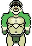 2024 anthro belly biped black_eyes brown_ears brown_fingers chesnaught chest_tuft clothed clothing digital_media_(artwork) fan_character fingerless_gloves fingers generation_6_pokemon gloves green_arms green_clothing green_fingerless_gloves green_gloves green_hands green_handwear green_headgear green_headwear green_underwear handwear headgear headwear male mammal nameless_character nintendo nipples pixel_(artwork) pokemon pokemon_(species) pubes simple_background smile smiling_at_viewer solo standing tan_belly tan_chest tan_legs topless topless_anthro topless_male tuft underwear unknown_artist white_background white_pubes