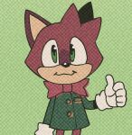  1other animal_ears bow bowtie digimin gloves green_background green_eyes long_sleeves protagonist_(the_murder_of_sonic_the_hedgehog) quokka red_bow red_bowtie solo sonic_(series) the_murder_of_sonic_the_hedgehog white_gloves 