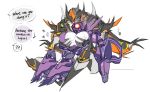  2018 ? alien big_breasts breast_grab breasts crossgender cybertronian decepticon dialogue digital_media_(artwork) dragon duo english_text female frown grope gun hand_on_breast hi_res horn huge_breasts humanoid living_machine machine male on_lap predaking ranged_weapon red_eyes redelicious001 robot shockwave_(character) shockwave_(transformer) simple_background sitting sitting_on_lap text thick_thighs transformers transformers_prime weapon wings yellow_eyes 