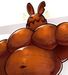  2024 anthro big_muscles biped hi_res its_coldpizza lagomorph leporid looking_at_viewer male mammal muscular muscular_anthro muscular_male overweight overweight_anthro overweight_male pecs rabbit solo standing 