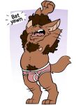  anthro arm_hair armpit_hair bat belly beto_(mador) body_hair briefs clothing goronic hands_behind_head male mammal open_mouth pubes solo standing tongue tongue_out underwear yawn 