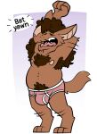  anthro arm_hair armpit_hair bat belly beto_(mador) body_hair briefs clothing goronic hands_behind_head hi_res male mammal open_mouth pubes solo standing tongue tongue_out underwear yawn 