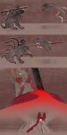  absurd_res ambiguous_gender antlers armor artificer_(rain_world) attack blood blurred_character bodily_fluids chieftain_scavenger comic corpse death dodging duo fan_character fatal_wound feral fight flinch frill_(anatomy) gem glare group hi_res horn jumping kayw2324 lunging lying markings mask melee_weapon motion_lines orange_eyes orange_paint paint pearl_(gem) polearm rain_world red_markings rock scar scavenger_(rain_world) scavkit_(kayw2324) shaking silhouette simple_background sitting sleeping slugcat snarling spear stab sweat tense throwing_weapon trio videocult weapon 