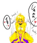  &lt;3 avian big_breasts blonde_hair blue_eyes blush breasts clothing cowgirl_position cum cum_on_arm cum_on_breasts cum_on_leg edit english_text female five_nights_at_freddy&#039;s five_nights_at_freddy&#039;s_2 five_nights_in_anime hair looking_at_viewer male male/female meme on_top panties panties_aside purple_guy_(fnaf) sex smile text toy_chica_(fnaf) underwear underwear_aside unknown_artist video_games yellow_skin 