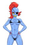  2016 breasts clothed clothing eye_patch eyewear female grin kyoshinhei smile undertale undyne video_games 