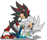  2010 anal anthro balls clothing cum footwear gloves kyoshinhei male male/male penis red_eyes shadow_the_hedgehog shoes silver_the_hedgehog simple_background sonic_(series) white_background yellow_eyes 