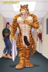  abs anthro balls being_watched big_penis black_penis dream_and_nightmare feline flaccid huge_penis humanoid_penis male mammal manly muscular muscular_male night_(dream_and_nightmare) penis public public_nudity tiger uncut walking whistling 