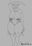  breasts capra_demon clothed clothing dark_souls demon female horn humanoid solo tagme topless video_games wide_hips ximema 