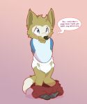  anthro canine clothed clothing cub diaper embarrassed fifa hands_behind_back kircai male mammal mascot pants_down partially_clothed shy solo wolf young zabivaka 