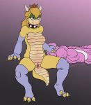 alternate_species anthro belly blue_eyes blush breasts claws clothing collar crown dress female gloves horn invalid_color koopa laggings legwear lord_magicpants mario_bros navel nintendo nude princess_koopa princess_peach pussy scalie simple_background spiked_collar spikes stockings video_games wide_hips 