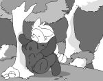  ambiguous_gender animated bear bewear dark-lunch mammal monochrome nintendo pok&eacute;ball pok&eacute;mon pok&eacute;mon_(species) struggling tree video_games vore 