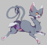  2018 cat digital_media_(artwork) dildo feline female feral fur glameow looking_at_viewer mammal masturbation nintendo open_mouth penetration pok&eacute;mon pok&eacute;mon_(species) pokemon(species) pussy sex_toy simple_background smile solo tingtongten vaginal video_games 