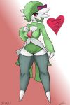  &lt;3 2018 armwear blush bow breasts cel_shading clothing dress fan_character female gardevoir gradient hair humanoid jeffthehusky leggings legwear nintendo pok&eacute;mon pok&eacute;mon_(species) red_eyes shirt short_hair small_breasts smile text thick_thighs video_games white_skin wide_hips 