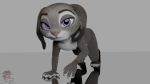  3d_(artwork) anthro claws digital_media_(artwork) disney female fur grey_fur judy_hopps lagomorph looking_at_viewer mammal nocturnalfuzz nude paws purple_eyes rabbit solo zootopia 